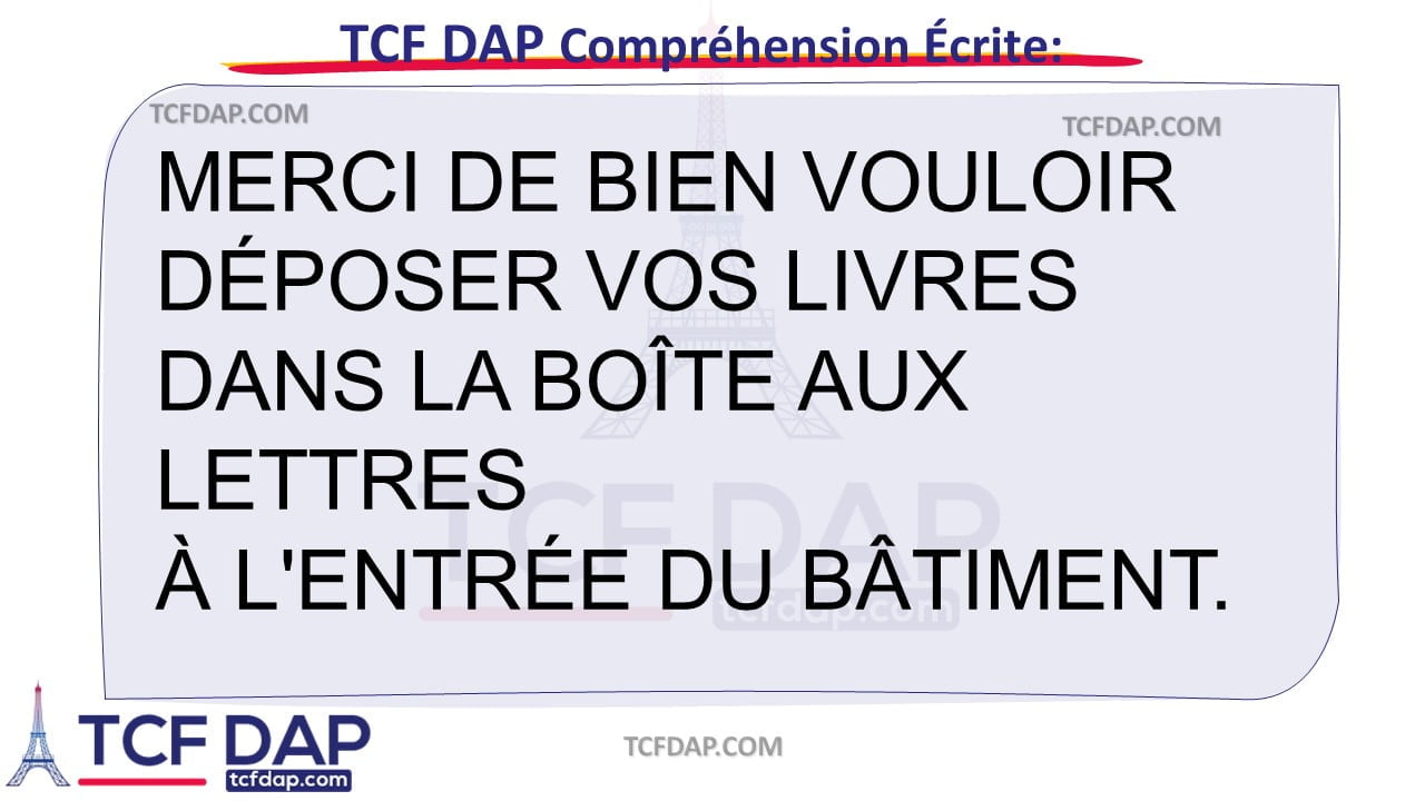 TCF DAP Compréhension Écrite
