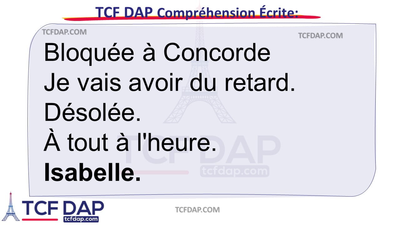 TCF DAP Compréhension Écrite