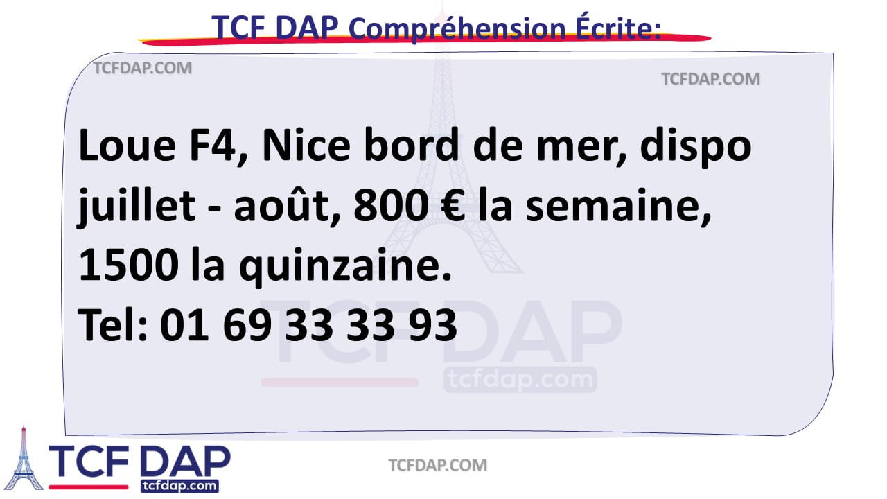 TCF DAP Compréhension Écrite