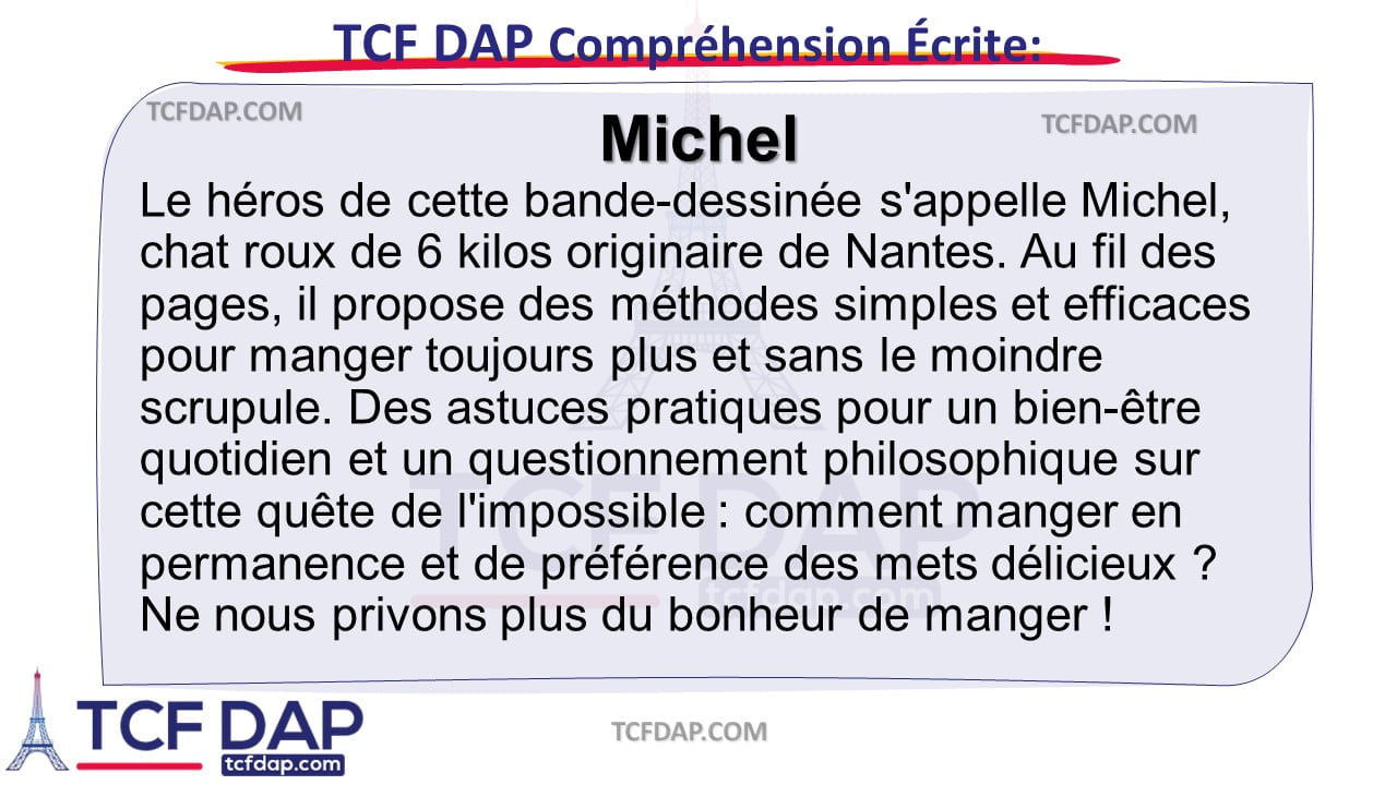 TCF DAP Compréhension Écrite