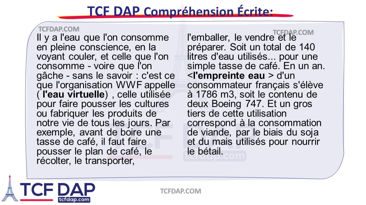 TCF DAP Compréhension Écrite