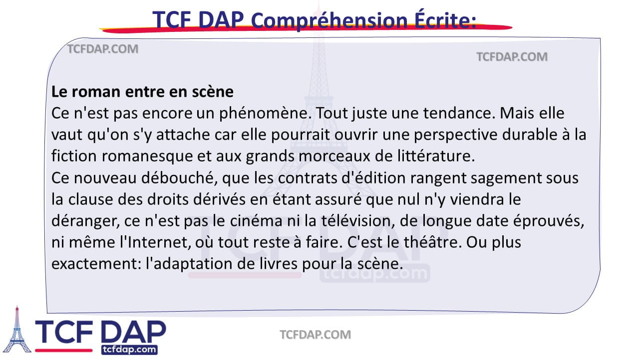 TCF DAP Compréhension Écrite