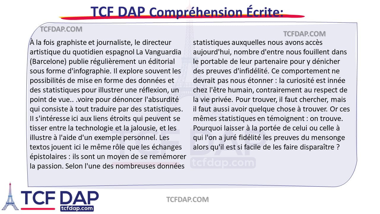 TCF DAP Compréhension Écrite